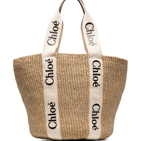 Chloé Large Woody Logo-Strap Tote Bag