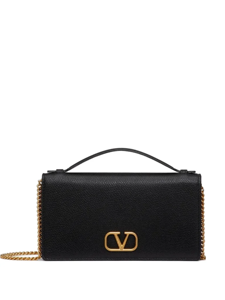 Valentino VLogo Calfskin Wallet with Chain | Luxury Bag