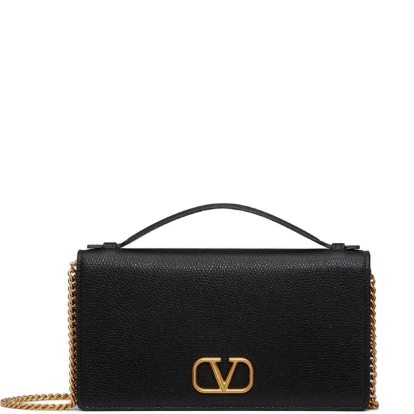 Valentino Garavani VLogo Wallet with Chain – Luxury Calfskin