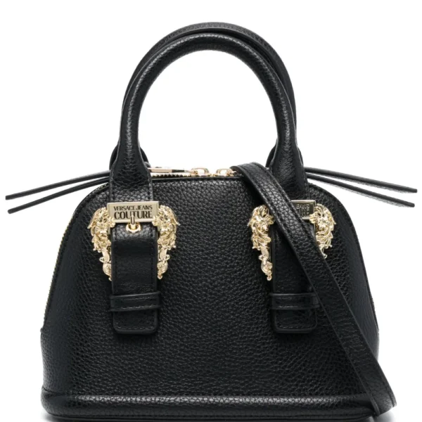 Versace Jeans Couture Baroque Buckle Faux Leather Tote Bag