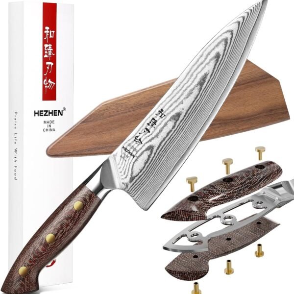 HEZHEN 8.3" Damascus Chef Knife 67-Layer Japanese Steel