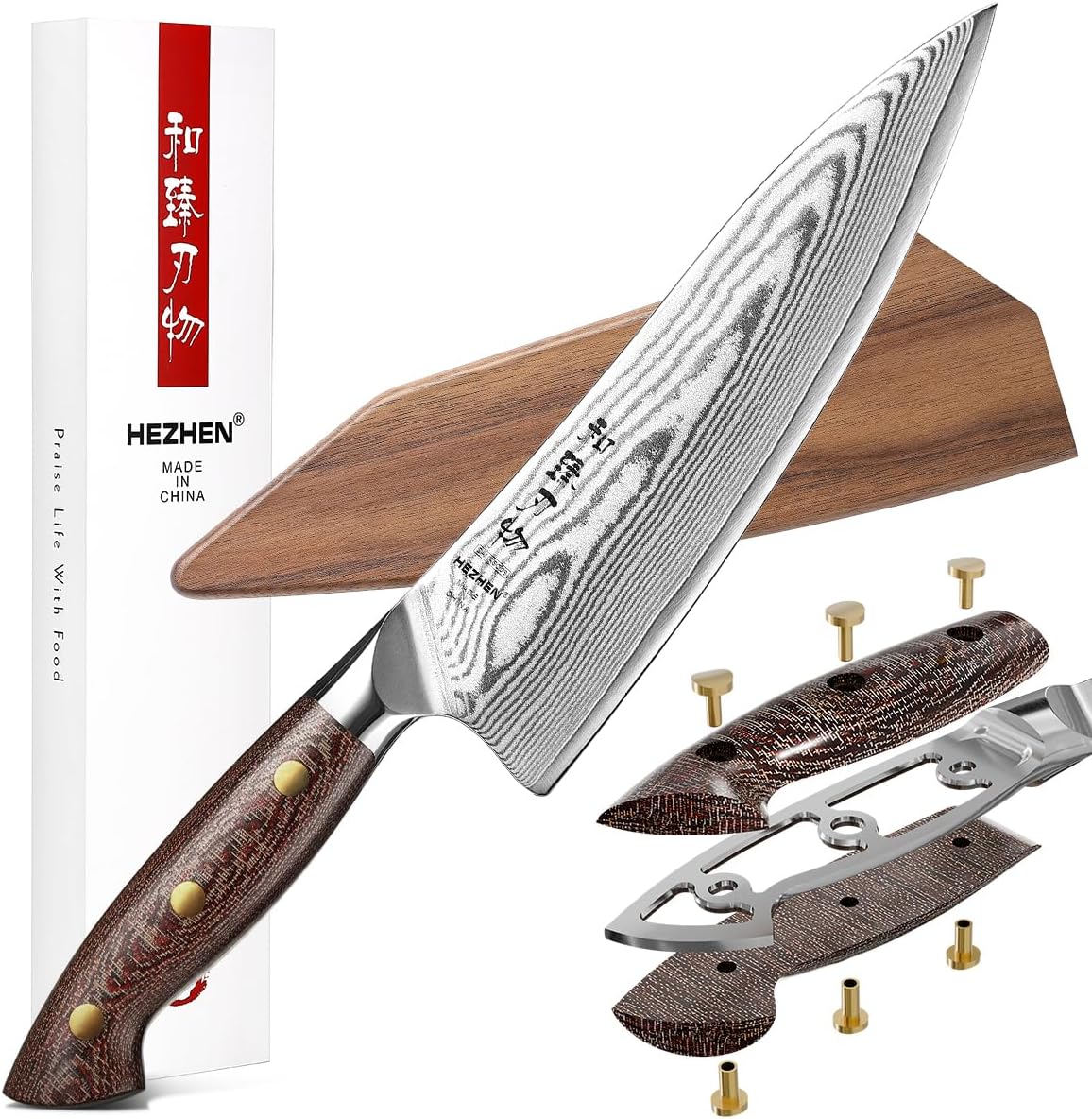 HEZHEN 8.3" Damascus Chef Knife 67-Layer Japanese Steel HEZHEN 8.3" Damascus Chef Knife 67-Layer Japanese Steel