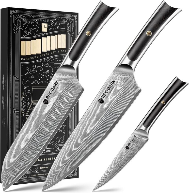 BRODARK Damascus Chef Knife Set 3PCS VG10 Steel