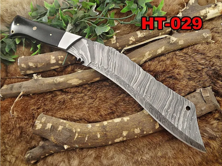 Damascus Eagle Kukri Knife with Leather Sheath