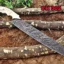 13” Custom Damascus Kitchen Knife with Camel Bone
