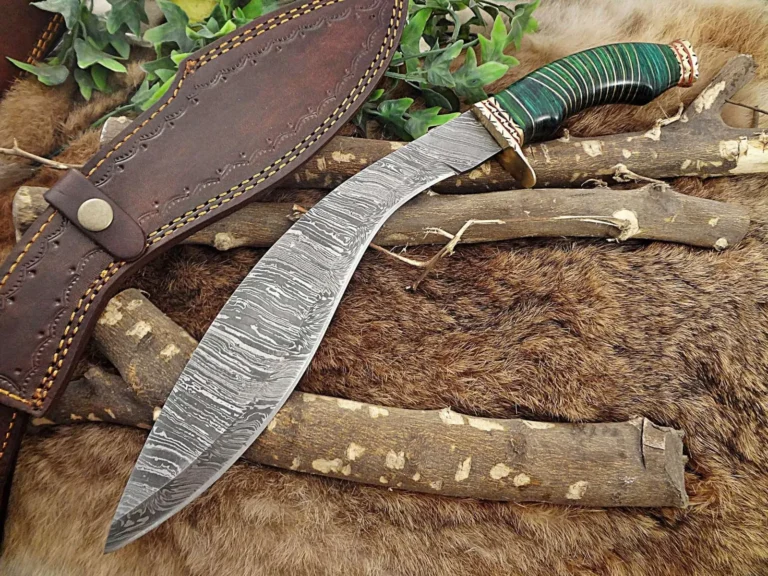 15" Hand Forged Damascus Dagger Knife with Sheath