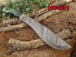 Damascus Steel Kukri Knife 14.5" Hand Forged with Sheath